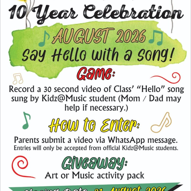 Celebrate 10 Years with Kidz@Music: Enter the "Say Hello with a Song!" Contest